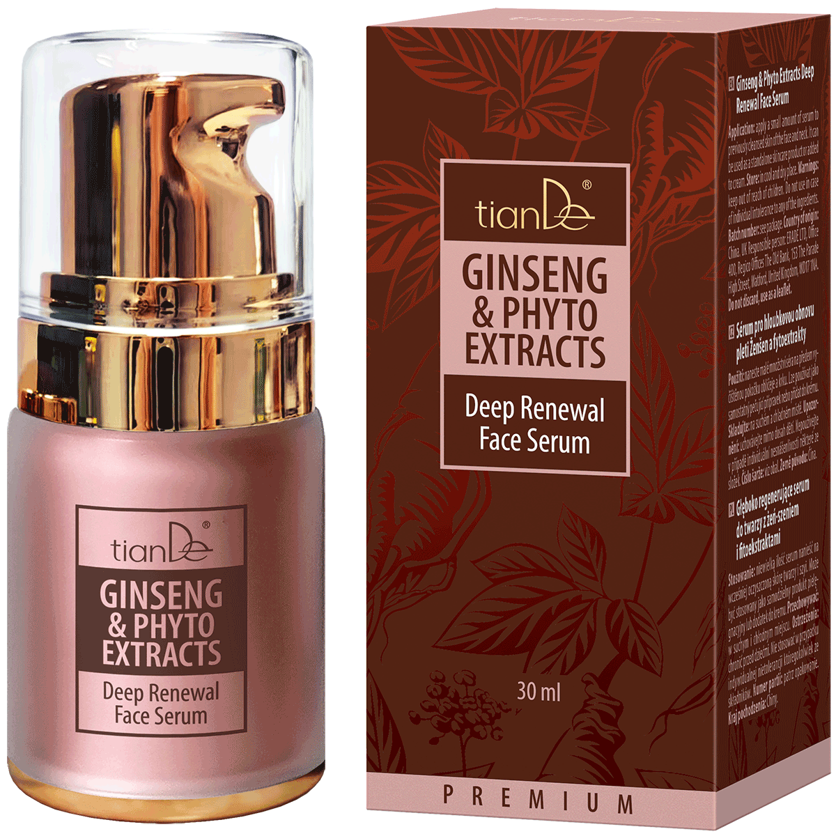 10118E Sérum na tvár s ženšenom a rastlinnými výťažkami pre hlbokú regeneráciu | tianDe – Obrázok 1