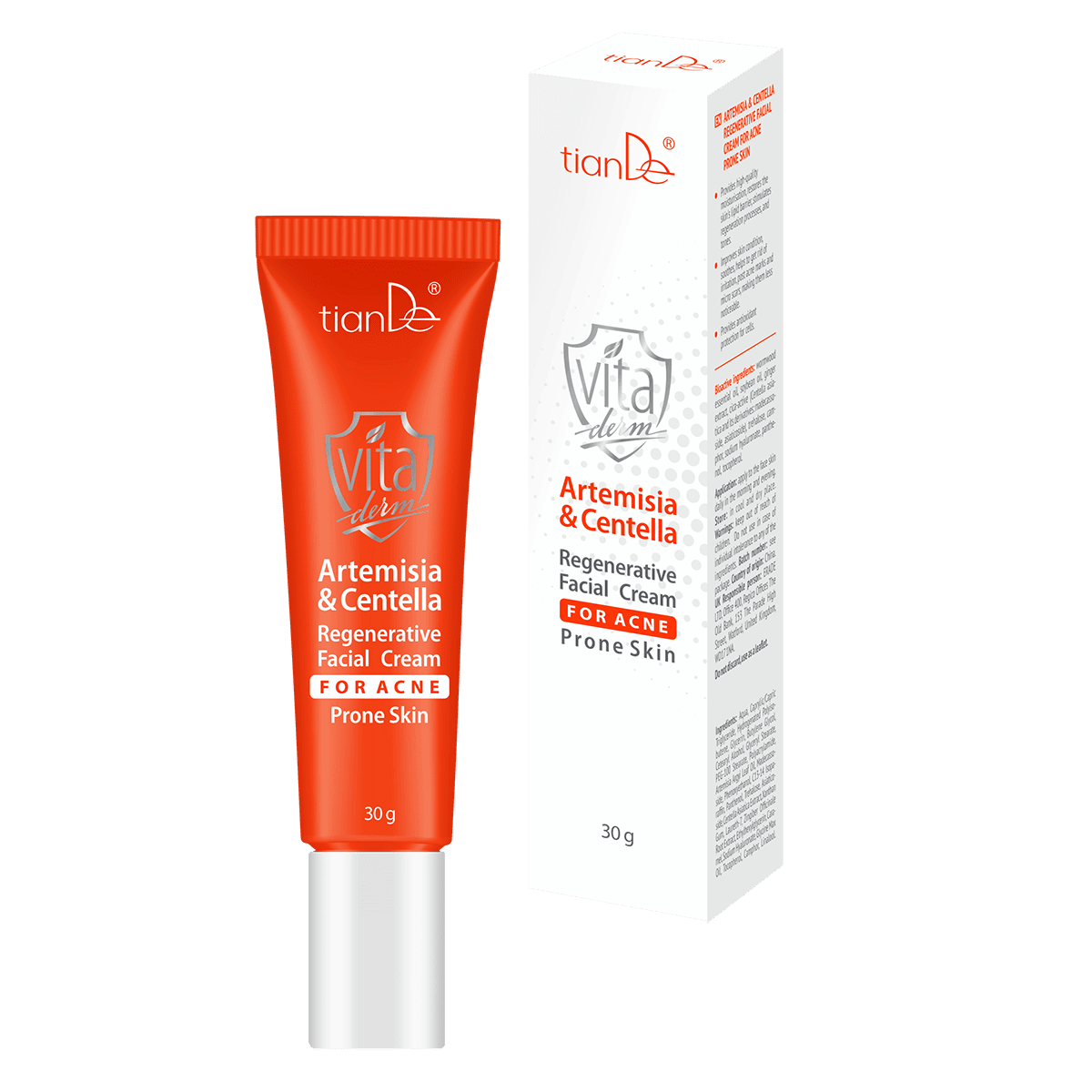16314 E Regeneračný pleťový krém s pelyňkom a centellou pre pleť náchylnú na akné | tianDe – Obrázok 1
